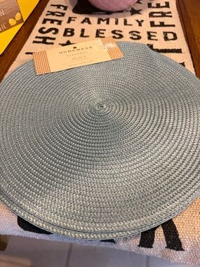 Round Braided Placemat - Light Blue